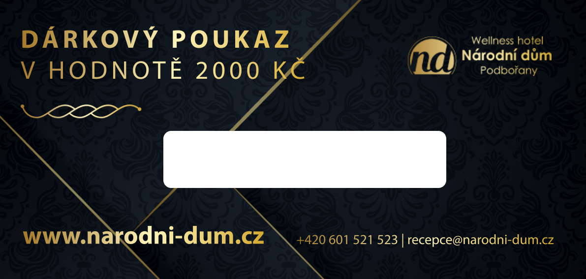 Dárkový poukaz v hodnotě 2000 Kč