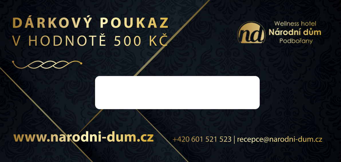 Dárkový poukaz v hodnotě 500 Kč