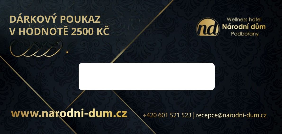 Dárkový poukaz v hodnotě 2500 Kč
